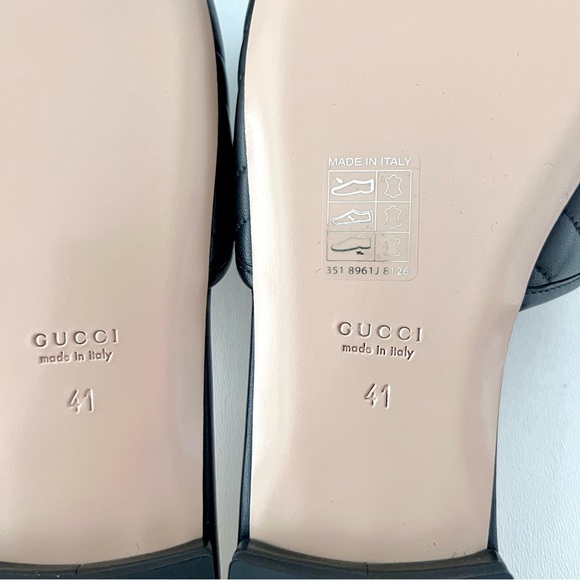 GUCCI | Marmont GG Jolie Matelasse Quilted Black Leather Low Heel Slides Sandals - Picture 14 of 14